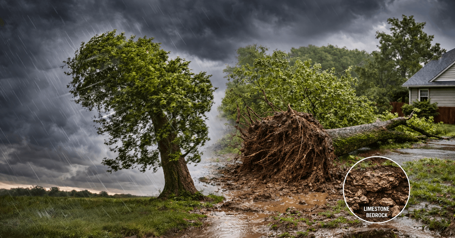 How wind and soil cause tree failure